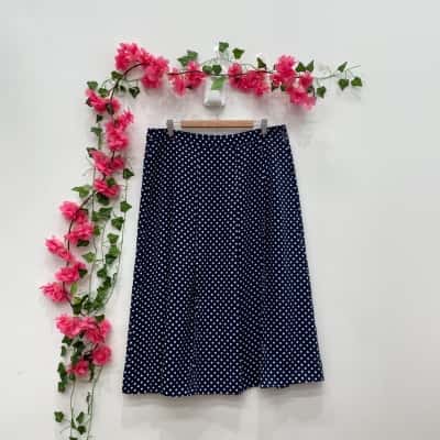 Zara Womens Flare Skirt Size L Navy