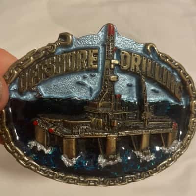  Mens U S A offshore Drilling Belt Buckle 