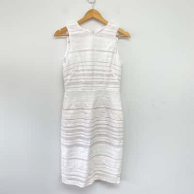 George White Sleeveless Midi Dress Size 10 