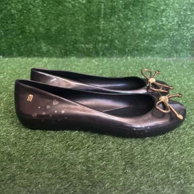 Melissa Black Gold Rubber Flats