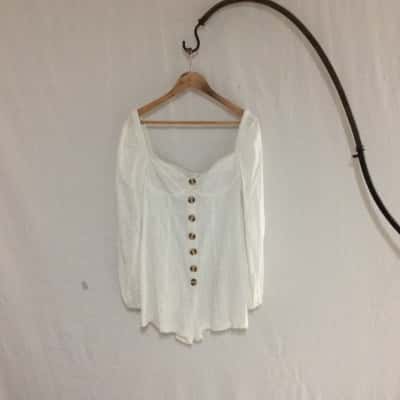 Princess Polly Womens  Size 12 Playsuit White 