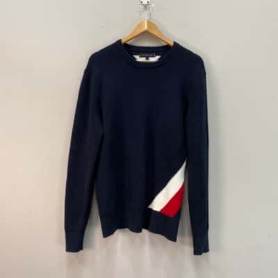 Tommy Hilfiger Mens  Size L Knitted Jumper Blue / Red / White 