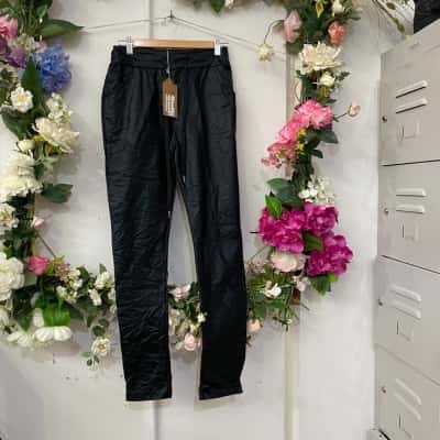 La Strada NWT SHINY BLACK PANTS