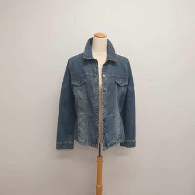 Katies Timeless & Classy /Stretch /Blue Faded /Denim Jacket Size 14 