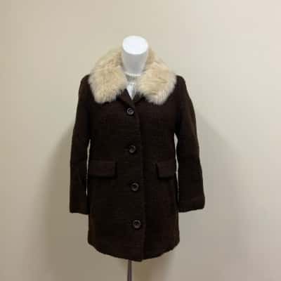  Womens vintage  Size 10 Brown wool and mohair coat