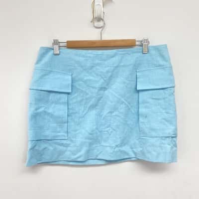 Seed Heritage Summer Blue Mini Skirt  Size 14 