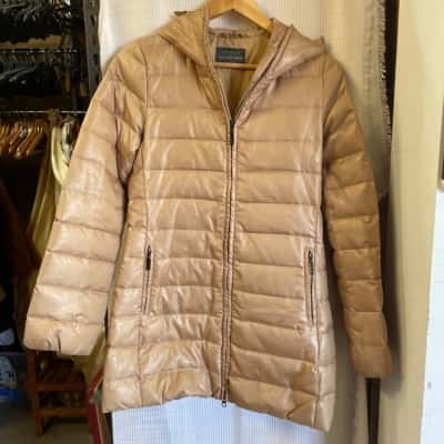 Benetton Womens  Size XS Puffer Jacket Gold 