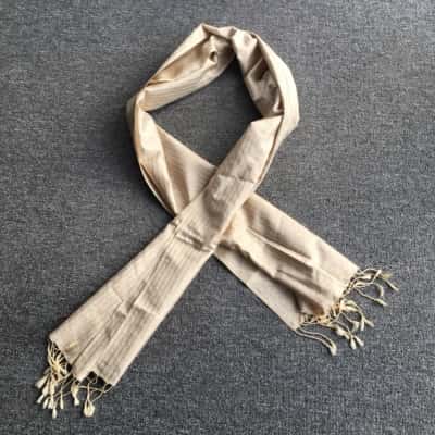 NWOT Artitians Angkor Womens  Size L Beige Scarf / Shawl 170 x 52 cm 