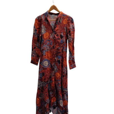 David Jones Womens Blue / Brown / Burnt Orange / Cream / Multicoloured Dress