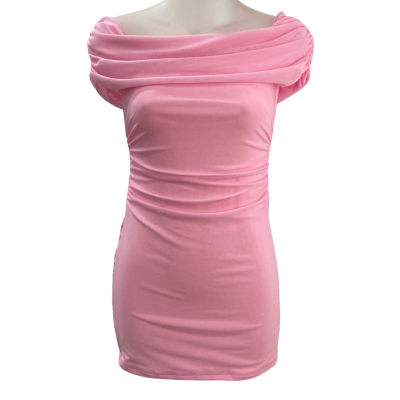 Missguided Off the Shoulder Mini Dress in Pink