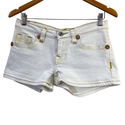 True Religion Women's White Denim Shorts 