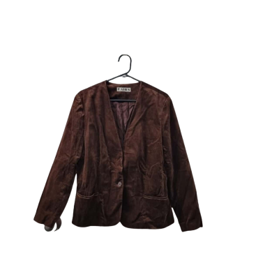 Katies Women's Size L Velvet Blazer in Brown 