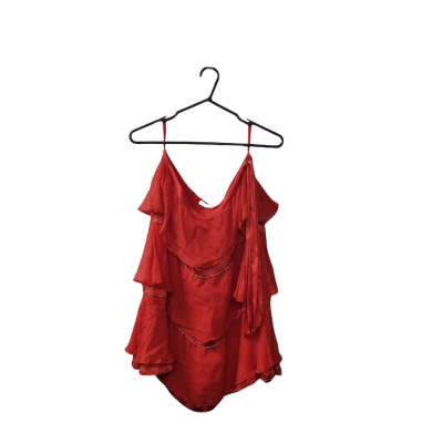 Innuendo Women's Size L Tiered Chiffon Skirt in Cherry 