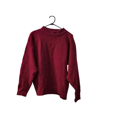  Peter Hahn Women's Size 38 Crew Neck Lambswool Jumper in Maroon 