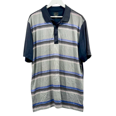 Greg Norman Striped Polo Sports Shirt Size L