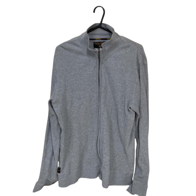 Mens Industries Clothing Grey Zip Up Jumper XL