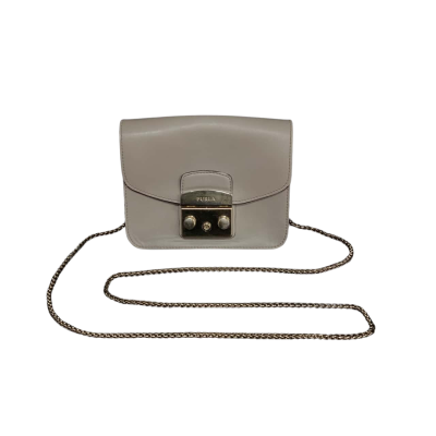 FURLA Small Mushroom Colour Handbag with Gold Chain Strap