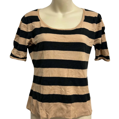 Zimmermann Womens Size 2 Black & Brown Striped Top