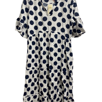 Millers Womens  Size 14 Casual / Midi Dress / Short Sleeve, Navy Blue / Polka Dot / White 