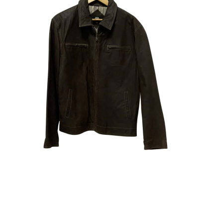Tribute Mens  Size XL Front Zipper Brown 