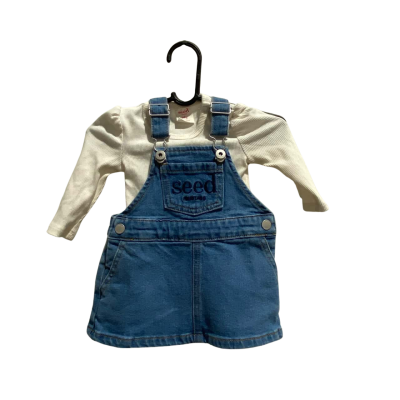 Seed Kids  Size 0-3months old Jumpsuit Blue / White 