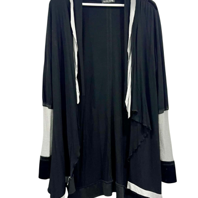 David Pond Open Black Grey Detail Stretch Cardigan Size 12