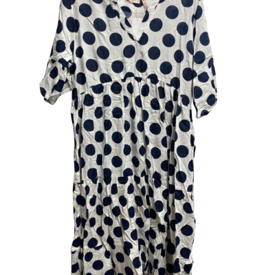 Millers Womens  Size 16 Casual / Midi Dress / Short Sleeve, Navy Blue / Polka Dot / White 