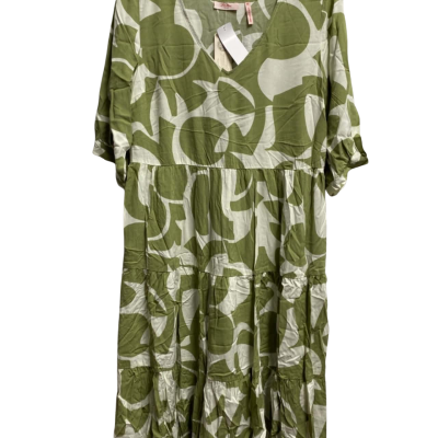 Millers Womens  Size 12 Casual / Midi Dress, Green / Pattern / White 