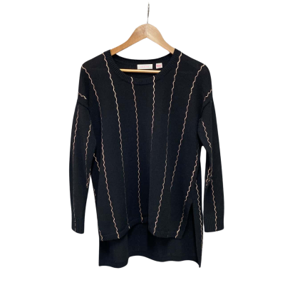 Sass & Bide Womens  Size XXS 3/4 Sleeve Shirt Black  / Gold 
