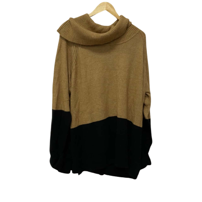 beme Womens  Size M Roll Neck Jumper Black  / Brown 