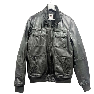 Vintage Real Hide Brown Leather Jacket Size XXL