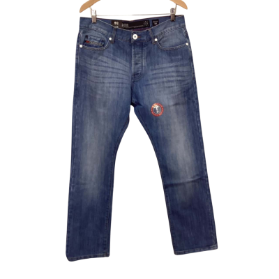 BNWT Cross Hatch Mens Size 34 Light Wash Straight Leg Jeans 