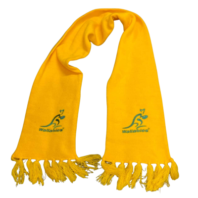  Australian Wallabies Rugby Union Team Rib Gold Scarf Plain
