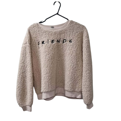 F.R.I.E.N.D.S Women's Size L Crew Neck Jumper in Cream 