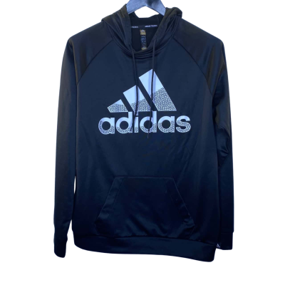 Adidas Mens Aeroready Game and Go Big Logo Size L Hoodie Black  / White 