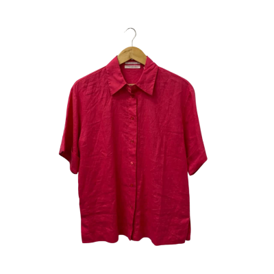 Trenery Womens  Size 8 Short Sleeve Shirt Pink  