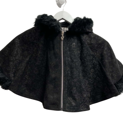 Guess Kids  Size 10 Poncho with Hood, Black floral