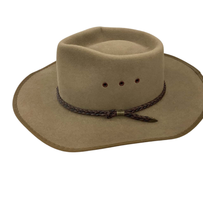 The Aussie Hat Company Mens  Size S Beige Pure Felt Fur and Leather Hat