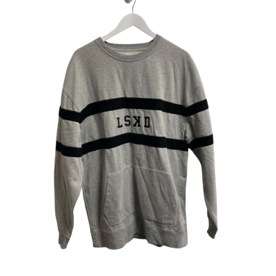 LSKD Mens Size XL Crew Neck Jumper Black / Grey 