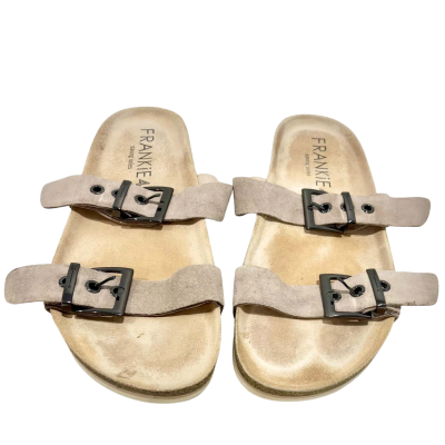Frankie 4  LEATHER Sandy III Truffle Sandles Size 12