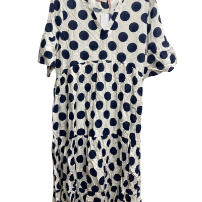 Millers Womens  Size 12 Casual / Midi Dress / Short Sleeve, Navy Blue / Polka Dot / White 