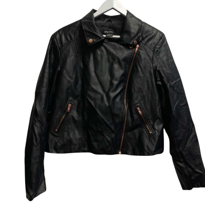 City Chic Womens  Size S Leather Jacket Black  