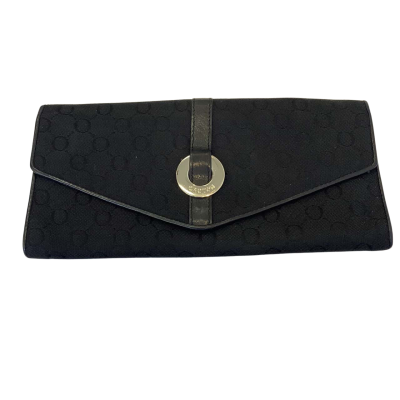 Oroton Womens Monogram Clutch  Black  