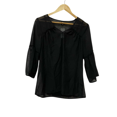 Rockmans Womens  Size 10 3/4 Sleeve Top Black  