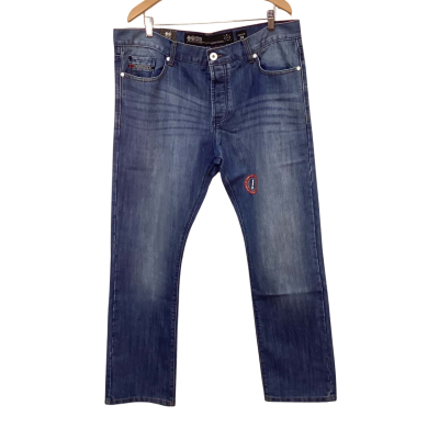 BNWT Cross Hatch Mens Size 38 Light Wash Straight Leg Jeans 