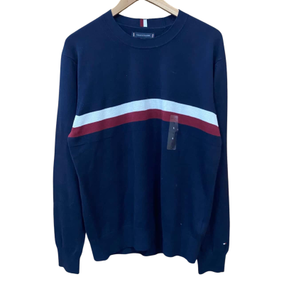 Tommy Hilfiger Navy Striped Jumper Size L