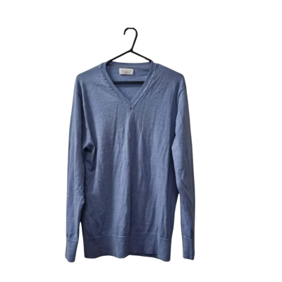 M.J. Bale Men's Size XL V-Neck Jumper in Baby Blue 