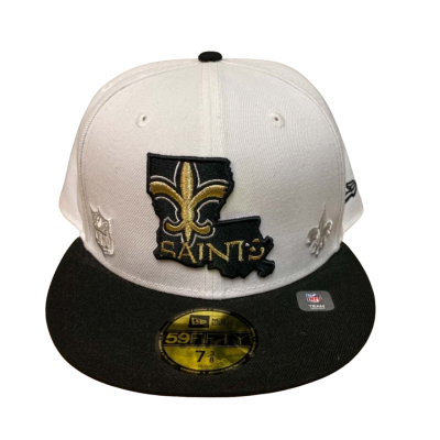NFL Mens Size 7 Black/White Saints Hat