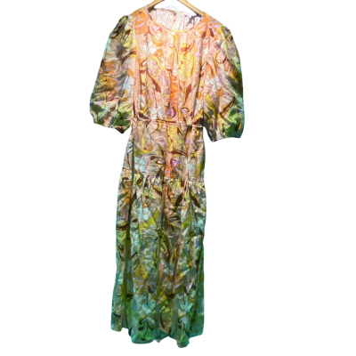 AERE Womens  Size 16 Maxi Dress Brown / Burnt Orange / Floral 