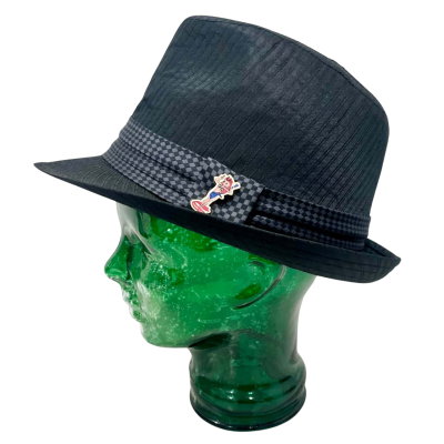 Stanton Black Grey/Black Check Band Size S M Hat 